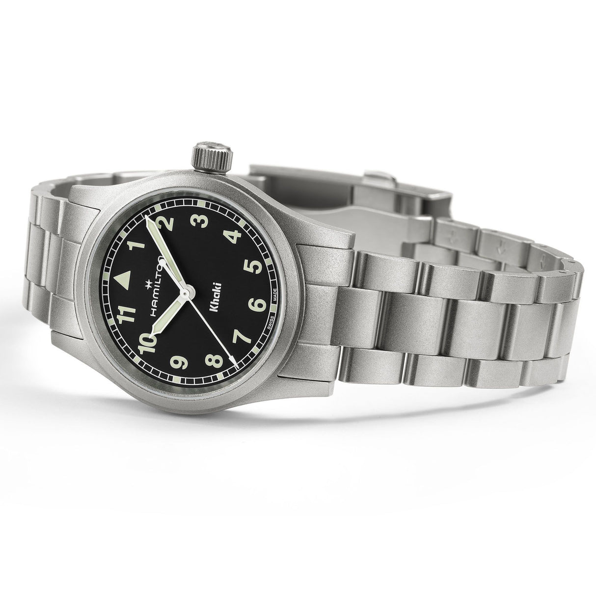 Khaki Field Quarzo Nero Acciaio 33mm-Orologi-HAMILTON-Gioielleria Granarelli