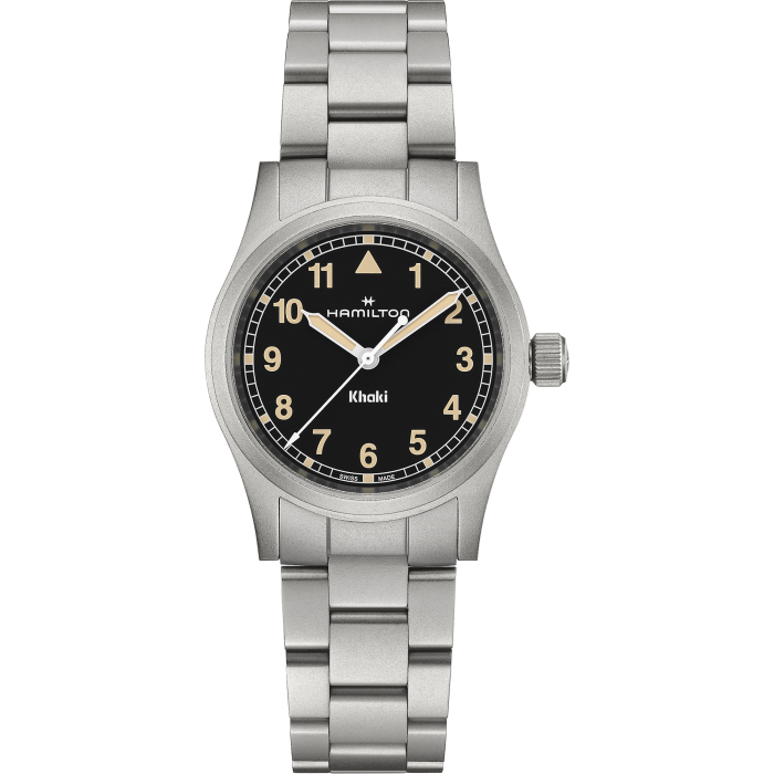 Khaki Field Quartz Nero Acciaio 33 mm-Orologi-HAMILTON-Gioielleria Granarelli