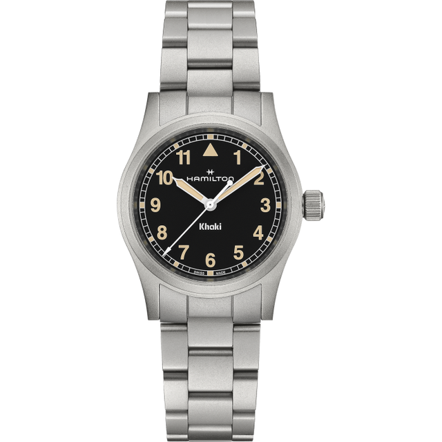 Khaki Field Quartz Nero Acciaio 33 mm-Orologi-HAMILTON-Gioielleria Granarelli