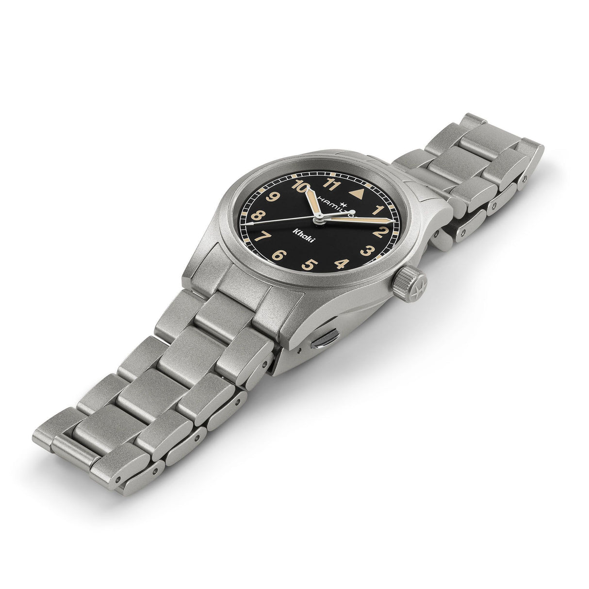 Khaki Field Quartz Nero Acciaio 33 mm-Orologi-HAMILTON-Gioielleria Granarelli