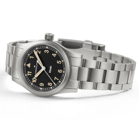 Khaki Field Quartz Nero Acciaio 33 mm-Orologi-HAMILTON-Gioielleria Granarelli