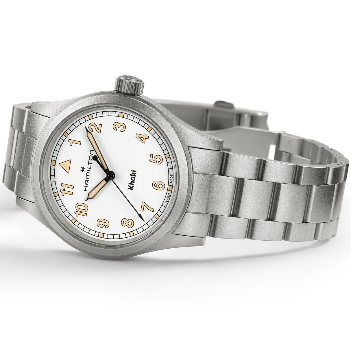 Khaki Field Quarzo Giallo Acciaio 38mm-Orologi-HAMILTON-Gioielleria Granarelli