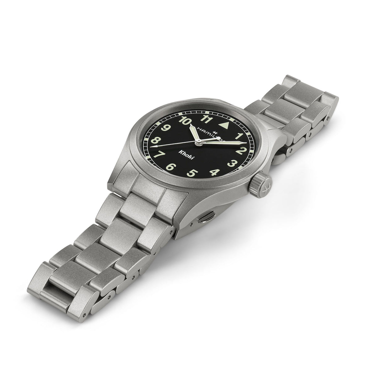 Khaki Field Quarzo Nero Acciaio 38mm-Orologi-HAMILTON-Gioielleria Granarelli