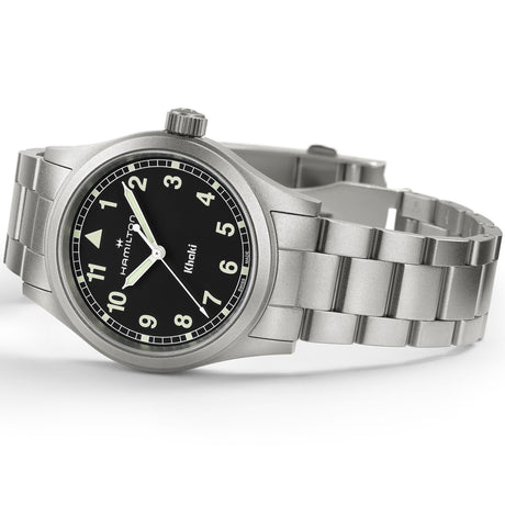 Khaki Field Quarzo Nero Acciaio 38mm-Orologi-HAMILTON-Gioielleria Granarelli