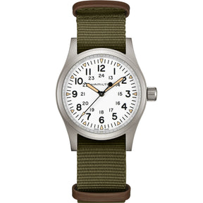 Khaki Field Mechanical Verde 38mm-Orologi-HAMILTON-Gioielleria Granarelli