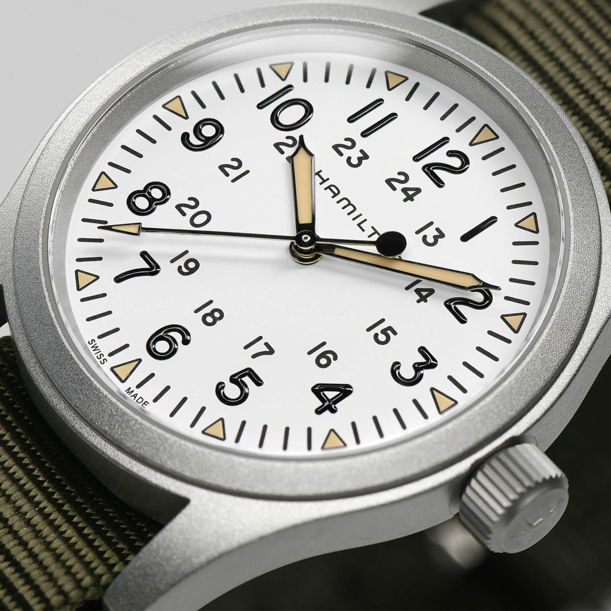 Khaki Field Mechanical Verde 38mm-Orologi-HAMILTON-Gioielleria Granarelli