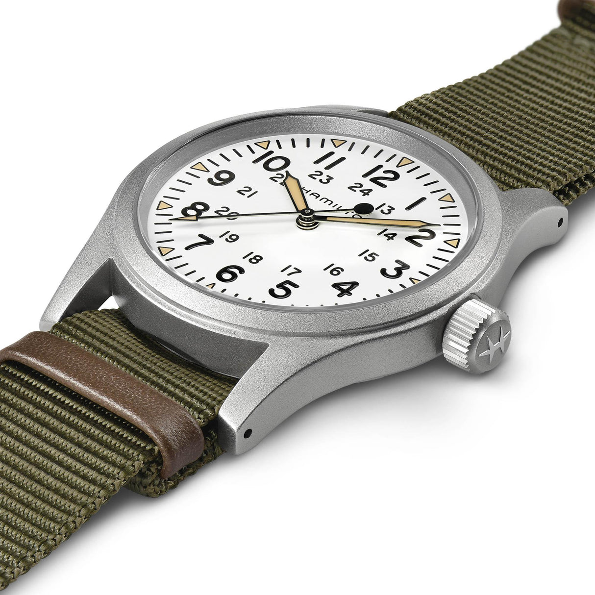 Khaki Field Mechanical Verde 38mm-Orologi-HAMILTON-Gioielleria Granarelli