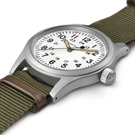 Khaki Field Mechanical Verde 38mm-Orologi-HAMILTON-Gioielleria Granarelli