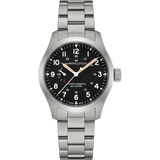 Khaki Field Mechanical Power Reserve Nero 40mm Acciaio