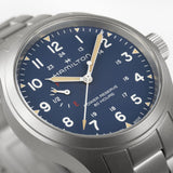 Khaki Field Power Reserve Acciaio Blu 40mm