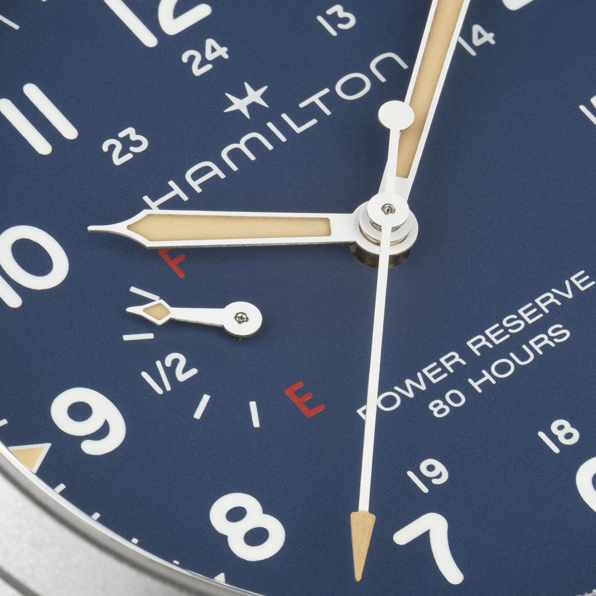 Khaki Field Power Reserve Acciaio Blu 40mm
