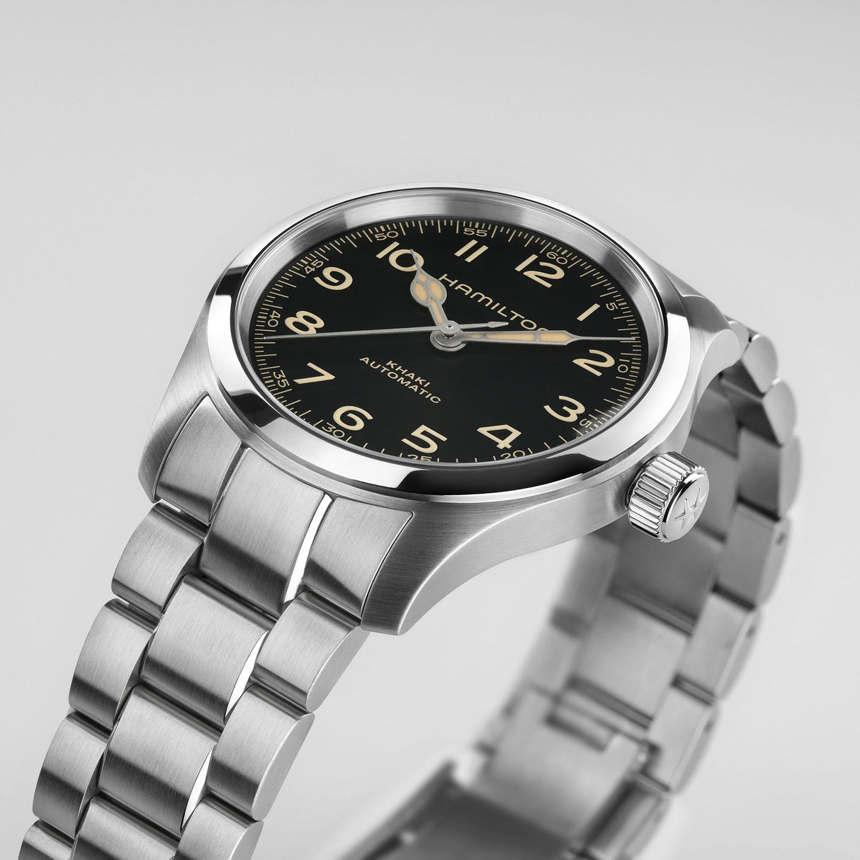 Khaki Field Murph Automatico Nero Acciaio 38mm-Orologi-HAMILTON-Gioielleria Granarelli