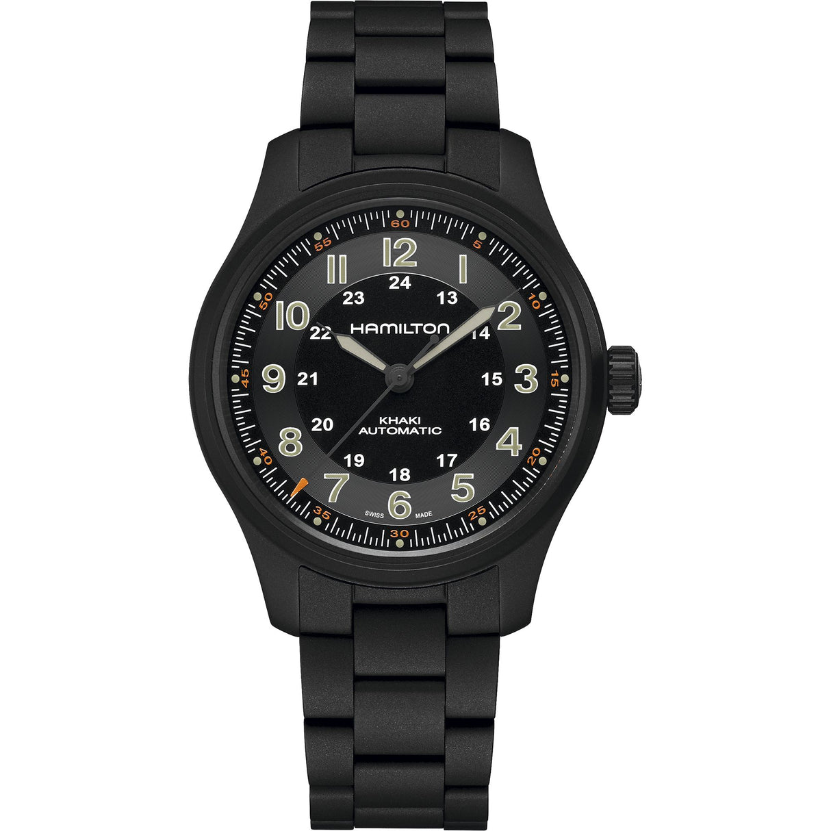 Khaki Field Titanium Automatico Nero-Orologi-HAMILTON-Gioielleria Granarelli