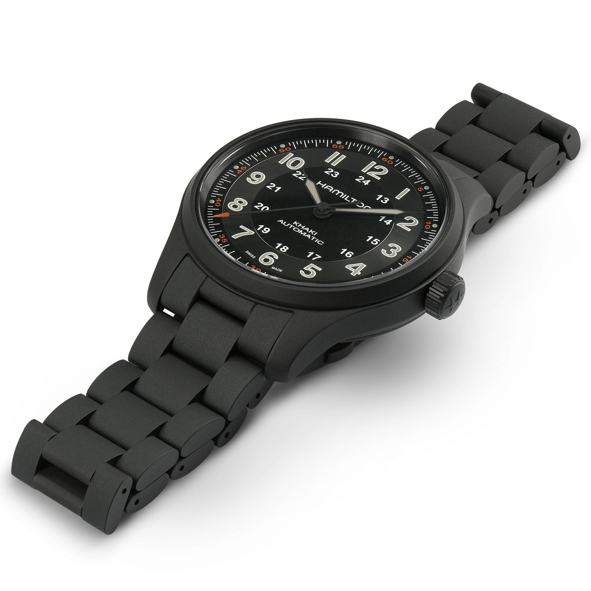 Khaki Field Titanium Automatico Nero-Orologi-HAMILTON-Gioielleria Granarelli