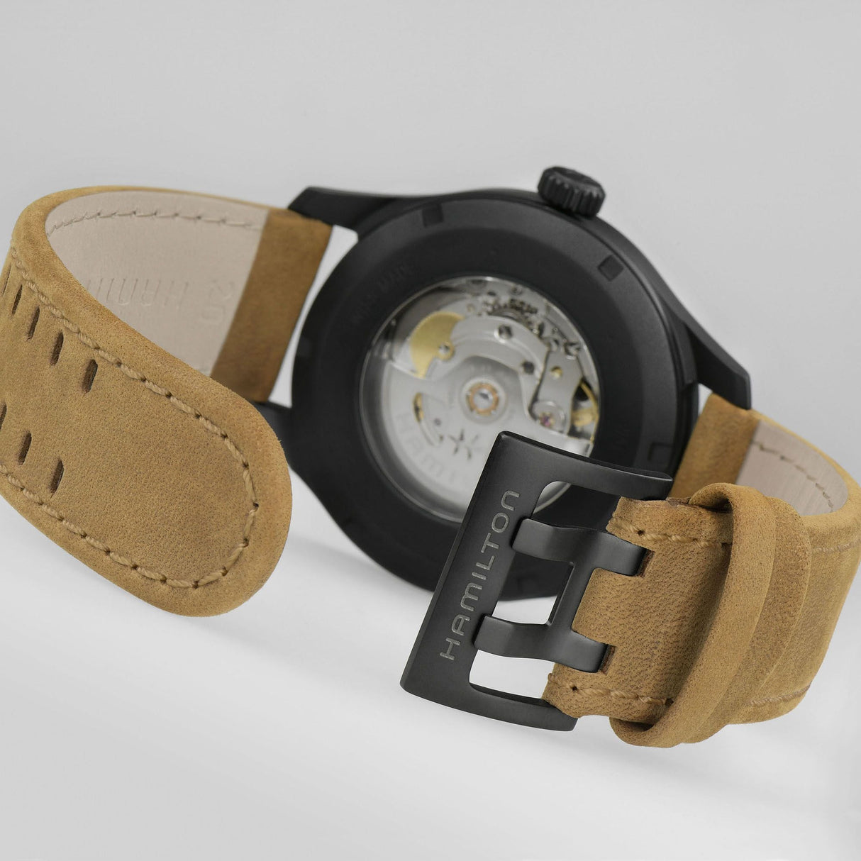 Khaki Field Titanium Automatico Nero Pelle 42mm