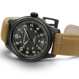 Khaki Field Titanium Automatico Nero Pelle 42mm