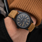 Khaki Field Titanium Automatico Nero Pelle 42mm