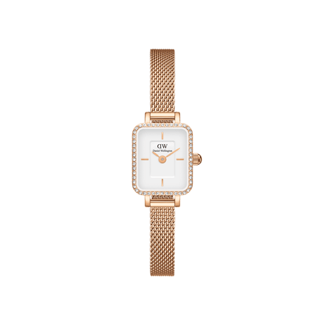 Quadro Mini Lumine Bezel Rose Gold-Orologi-DANIEL WELLINGTON-Gioielleria Granarelli