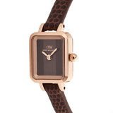 Quadro Mini Brown Lizard Padstow Rose Gold 15mm