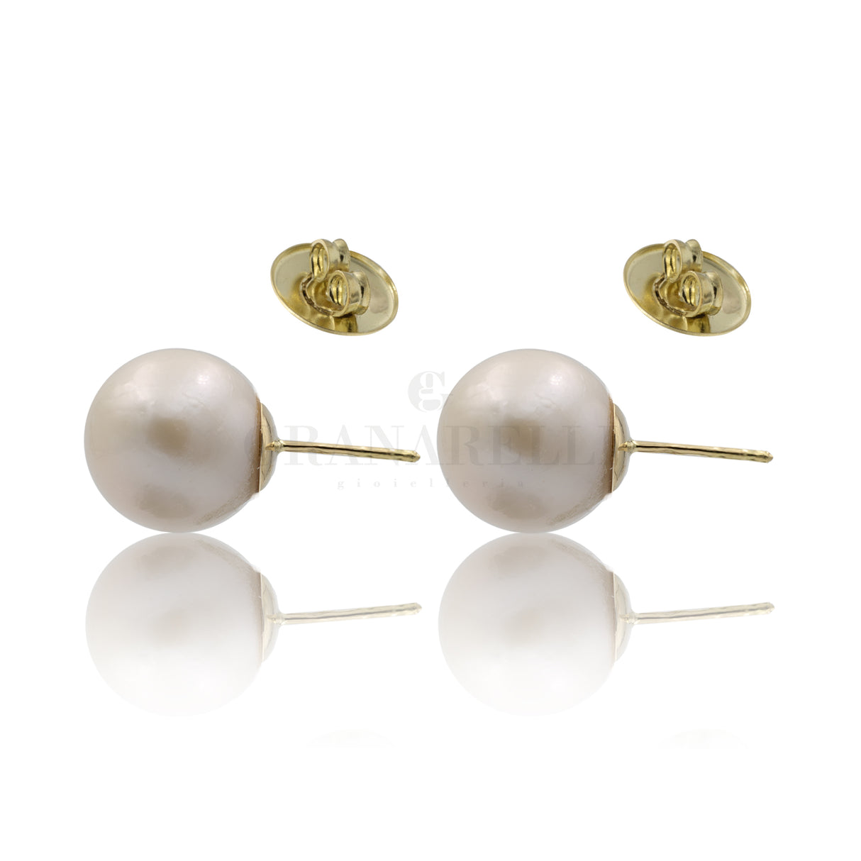 Pearl earring in yellow gold Ø 9.5-10 mm