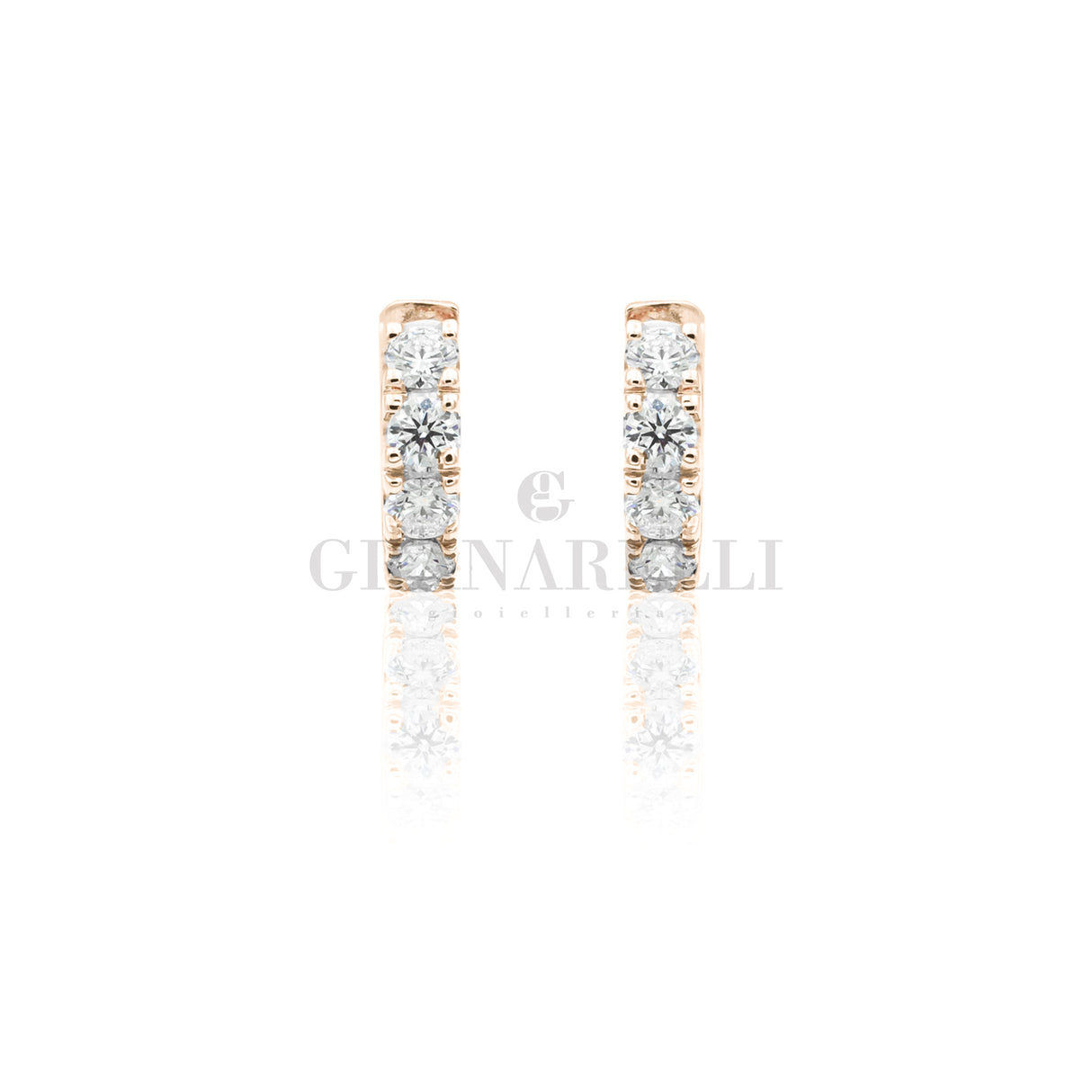 Orecchini Oro Rosa e Diamanti Bianchi 1.40kt