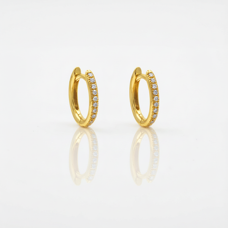 Orecchini cerchio oro giallo vista laterale