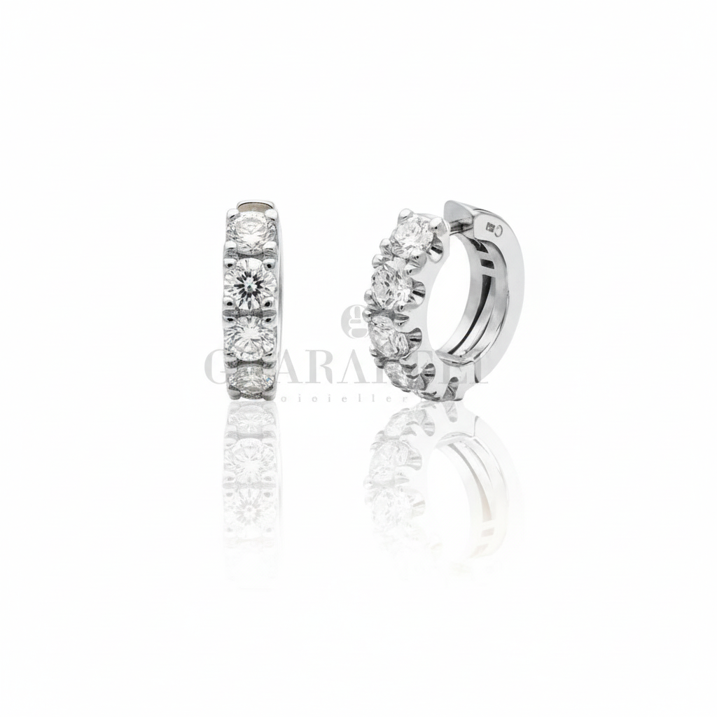 Orecchini in oro bianco con diamanti - seconda vista
