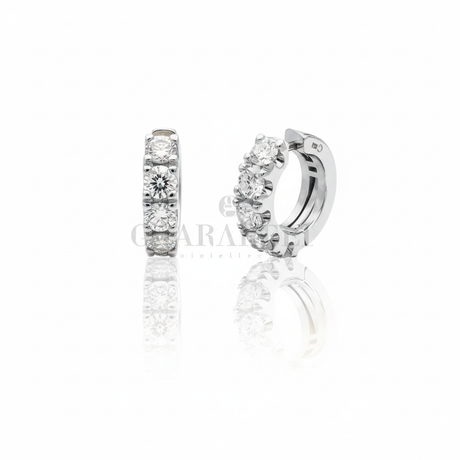 Orecchini in oro bianco con diamanti - seconda vista