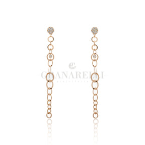 Orecchini pendenti cerchi con Diamanti In Oro Rosa-Orecchini-CRIVELLI-Gioielleria Granarelli