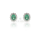 Orecchini Smeraldo Ovale 0.95kt e Diamanti