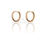 Orecchini Cerchio Ovale Diamanti in Oro Rosa