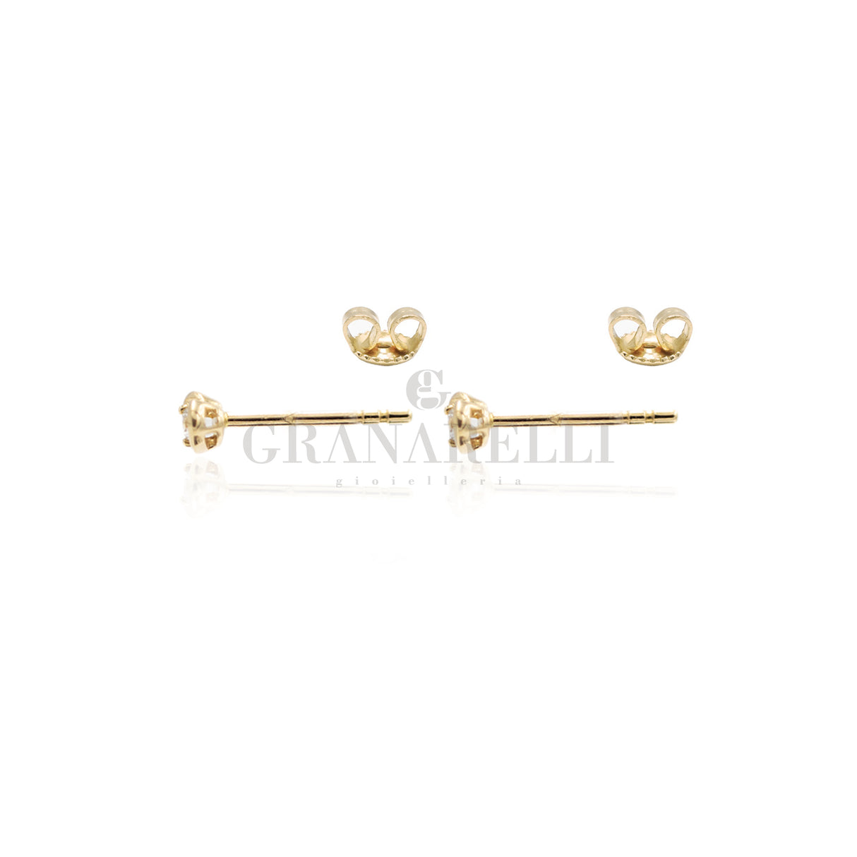 Orecchini Cuore con Diamante in Oro giallo