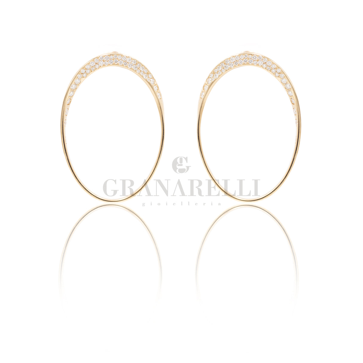 Orecchini Cerchi Diamanti 1.70kt In Oro Rosa