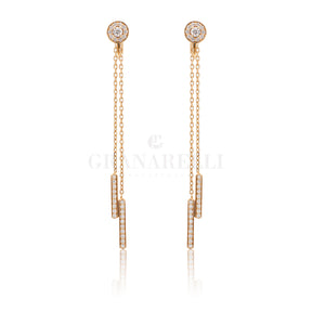 Orecchini Pendenti in Oro Rosa e Diamanti-Orecchini-CRIVELLI-Gioielleria Granarelli