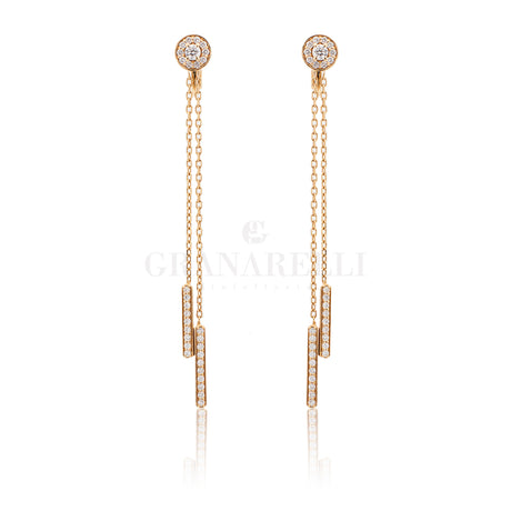 Orecchini Pendenti in Oro Rosa e Diamanti-Orecchini-CRIVELLI-Gioielleria Granarelli