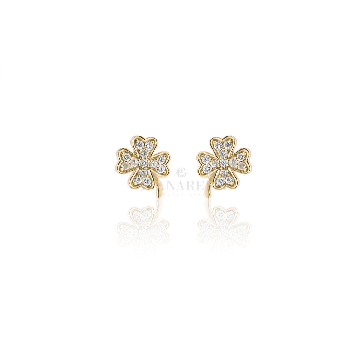 Orecchini Diamanti Quadrifoglio Oro Giallo
