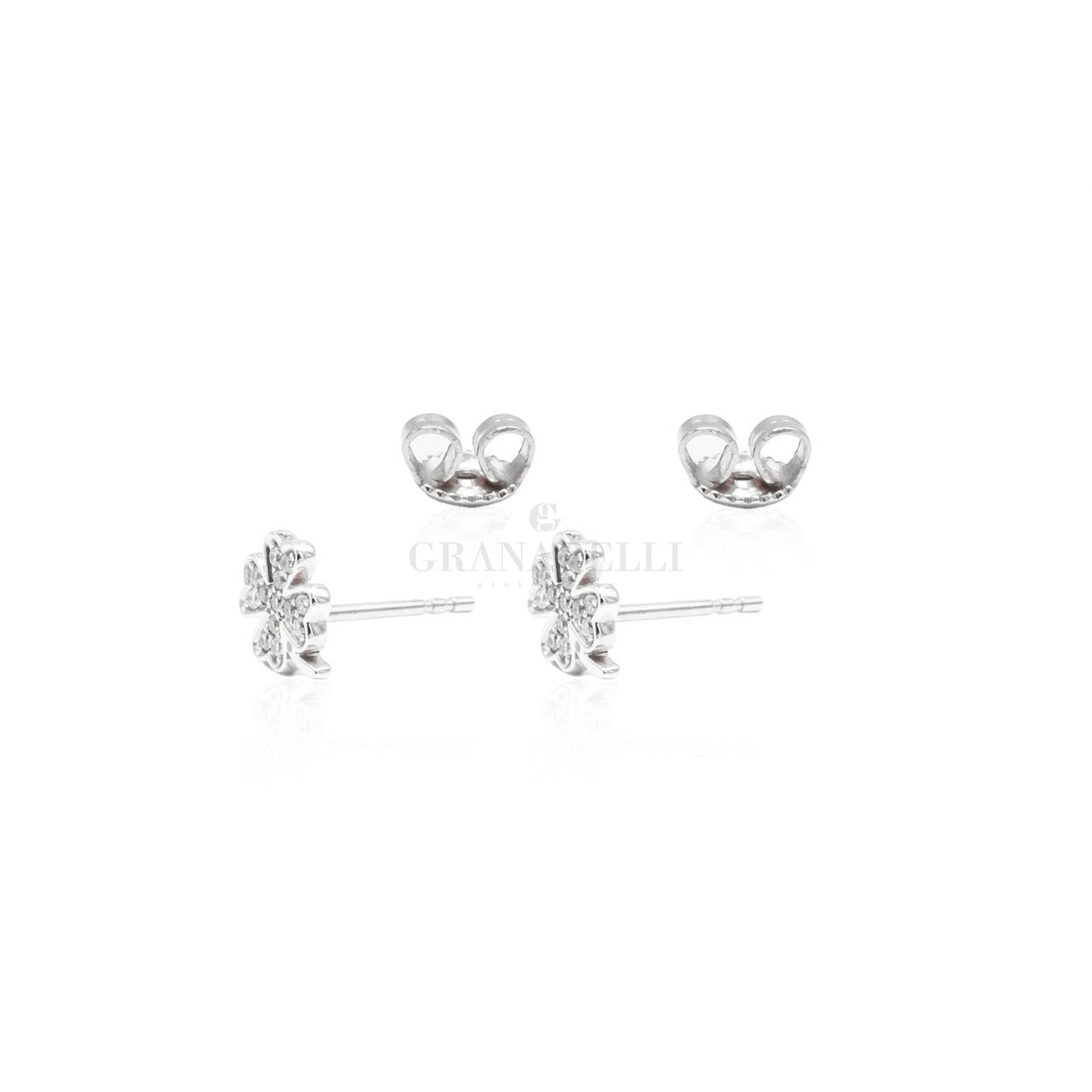 Orecchini Diamanti Quadrifoglio Oro Bianco