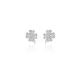 Orecchini Diamanti Quadrifoglio Oro Bianco