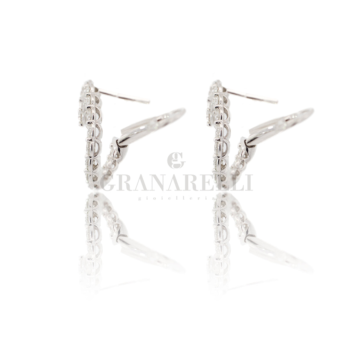Orecchini Cerchi Diamanti 1.00kt In Oro Bianco-Orecchini-CRIVELLI-Gioielleria Granarelli