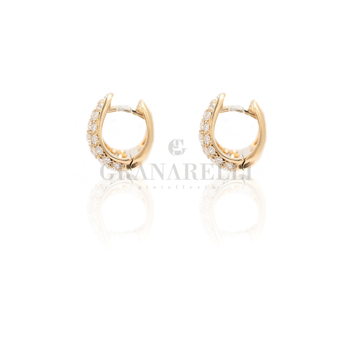 Orecchini Cerchi Diamanti 1.14kt In Oro Rosa