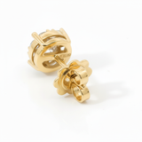 Orecchino cluster vista posteriore oro giallo