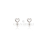 Orecchini Cuore e Diamanti Oro Bianco