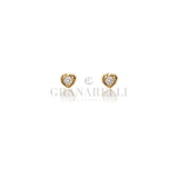 Orecchini Cuore con Diamante in Oro giallo