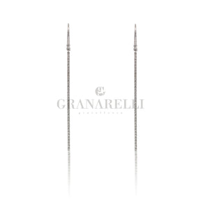Orecchini barretta pendente Diamanti in Oro Bianco-Orecchini-CRIVELLI-Gioielleria Granarelli