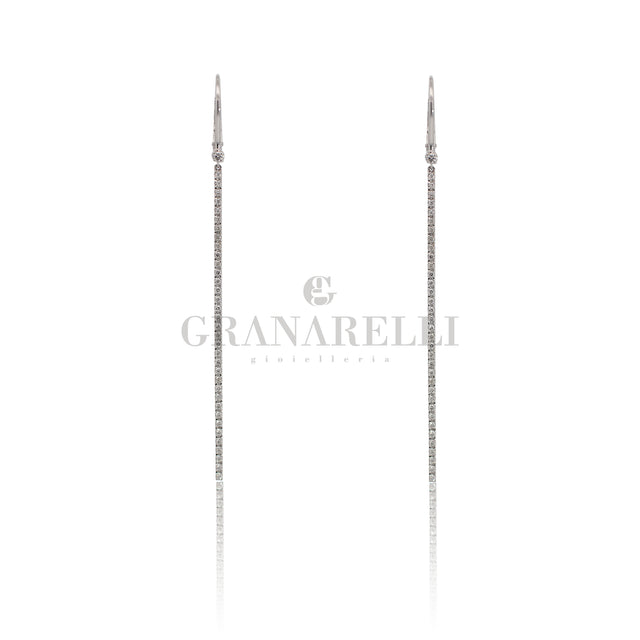 Orecchini barretta pendente Diamanti in Oro Bianco-Orecchini-CRIVELLI-Gioielleria Granarelli