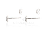 Earrings 2 hearts and white and black diamonds in white gold