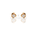 Boccole Fiore con Diamanti in Oro Rosa