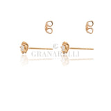 Square earrings with rose gold diamonds