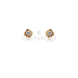 Square earrings with rose gold diamonds