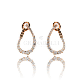 Orecchini Ovale di Diamanti In Oro Rosa-Orecchini-CRIVELLI-Gioielleria Granarelli